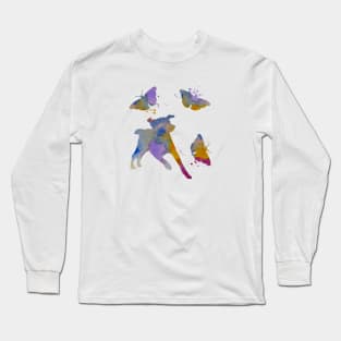 Chesapeake Bay Retriever aka Chessie Art With Butterflies Long Sleeve T-Shirt